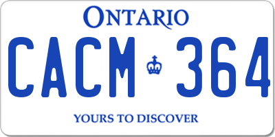 ON license plate CACM364