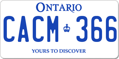 ON license plate CACM366