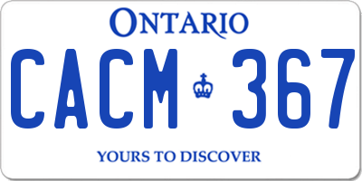 ON license plate CACM367