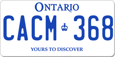 ON license plate CACM368