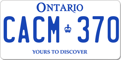 ON license plate CACM370