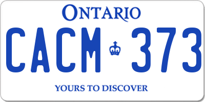 ON license plate CACM373