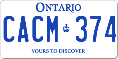 ON license plate CACM374