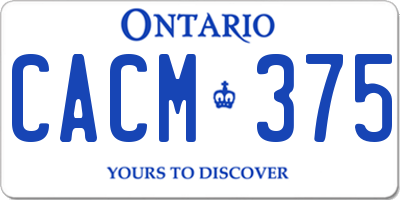 ON license plate CACM375