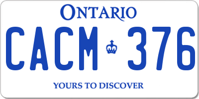 ON license plate CACM376