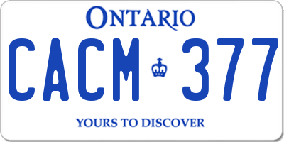 ON license plate CACM377