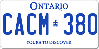 ON license plate CACM380