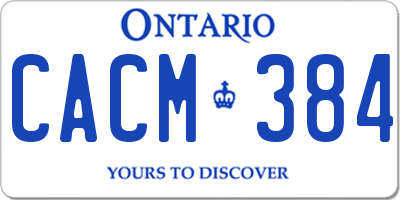 ON license plate CACM384