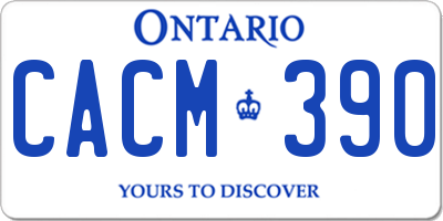 ON license plate CACM390