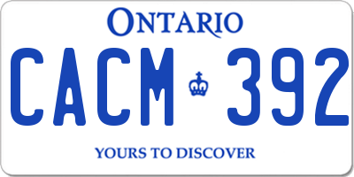 ON license plate CACM392