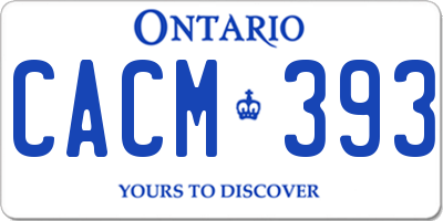 ON license plate CACM393