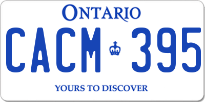 ON license plate CACM395