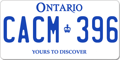 ON license plate CACM396