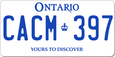 ON license plate CACM397