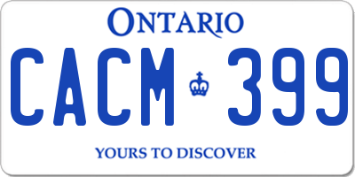 ON license plate CACM399