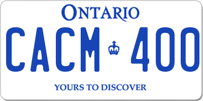 ON license plate CACM400