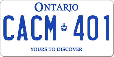 ON license plate CACM401