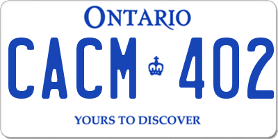 ON license plate CACM402