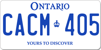 ON license plate CACM405