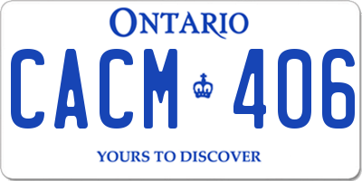 ON license plate CACM406