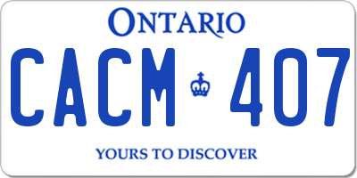 ON license plate CACM407