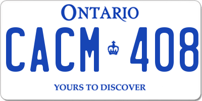 ON license plate CACM408