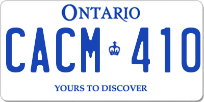 ON license plate CACM410