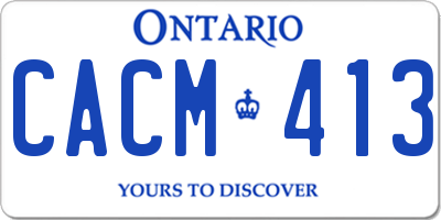 ON license plate CACM413