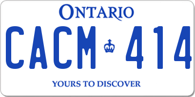 ON license plate CACM414