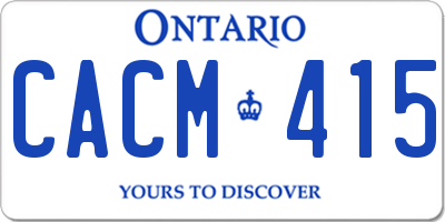 ON license plate CACM415