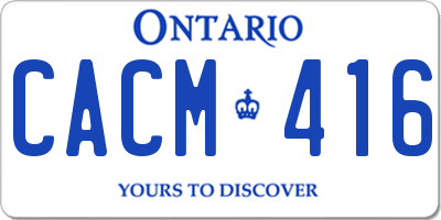 ON license plate CACM416