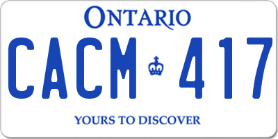 ON license plate CACM417