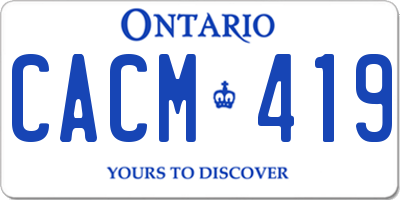 ON license plate CACM419