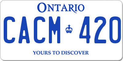 ON license plate CACM420