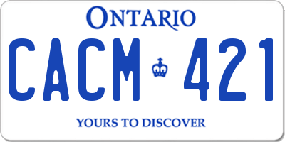 ON license plate CACM421