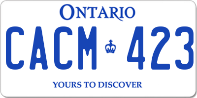 ON license plate CACM423