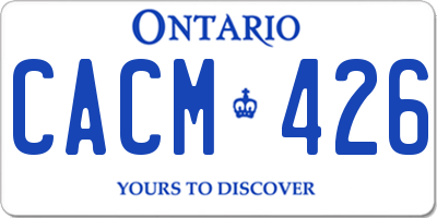 ON license plate CACM426