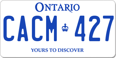 ON license plate CACM427