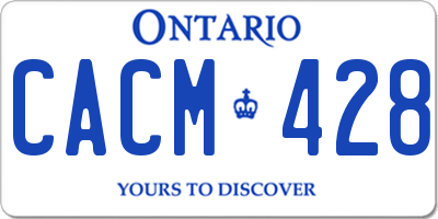 ON license plate CACM428