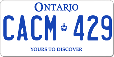 ON license plate CACM429