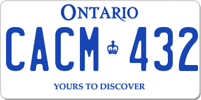 ON license plate CACM432