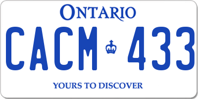 ON license plate CACM433