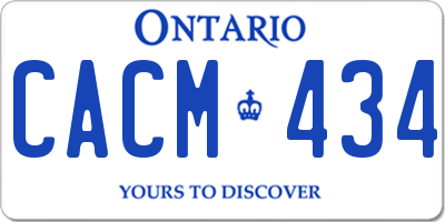 ON license plate CACM434