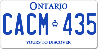 ON license plate CACM435