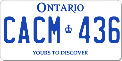 ON license plate CACM436