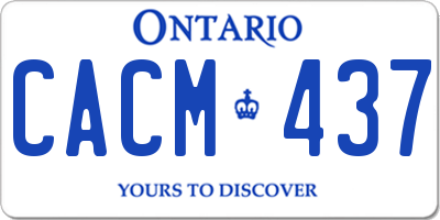 ON license plate CACM437