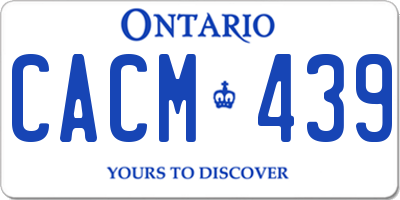 ON license plate CACM439