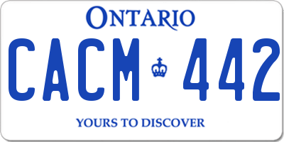 ON license plate CACM442