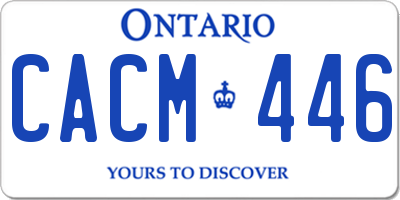 ON license plate CACM446