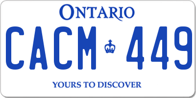 ON license plate CACM449